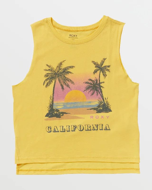 Sunset Beach California Tank - Banana Cream