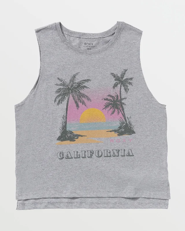 Sunset Beach California Tank - Heritage Heather