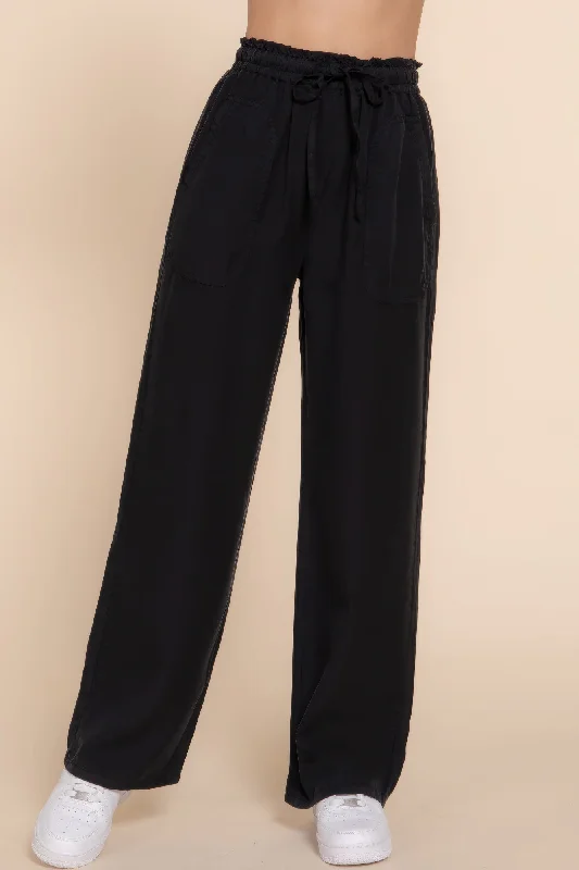 Crazy Deals Elastic Waist Tencel Long Pants