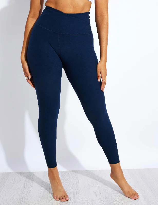 Steals and Deals Spacedye At Your Leisure High Waisted Midi Legging - Nocturnal Navy