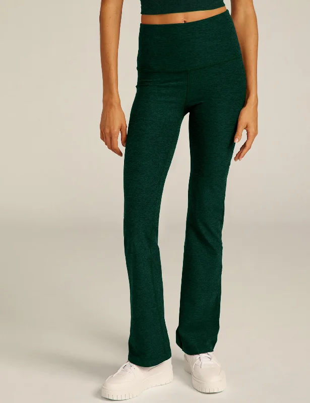 Super Deal Spacedye Practice High Waisted Bootcut Pant - Dark Spruce Green Heather