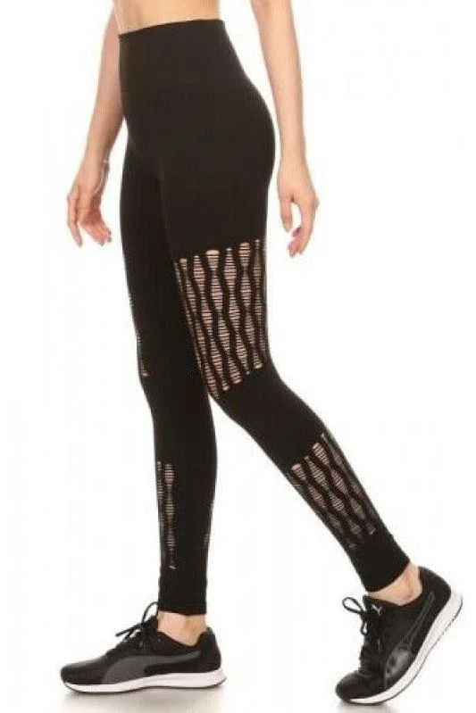 Price Drop Black Slice Cut Leggings