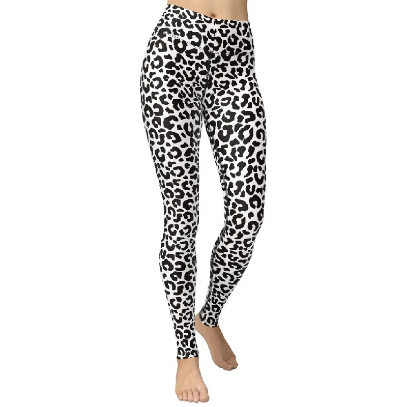 YEAR-End Sale Black & White Leopard Yoga Leggings