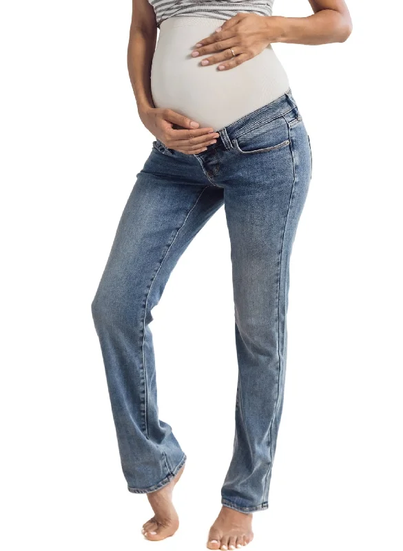 Exclusive Savings BLANQI Denim Maternity Belly Support Flare Jeans - Worn Indigo
