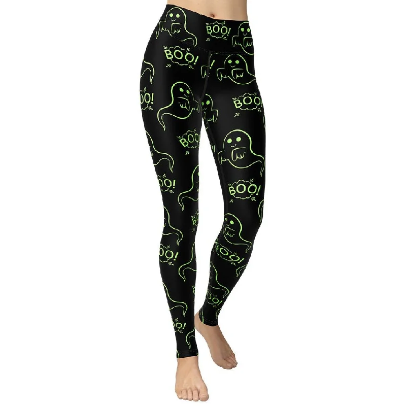 Price Reduction Boo Halloween Ghost Yoga Leggings