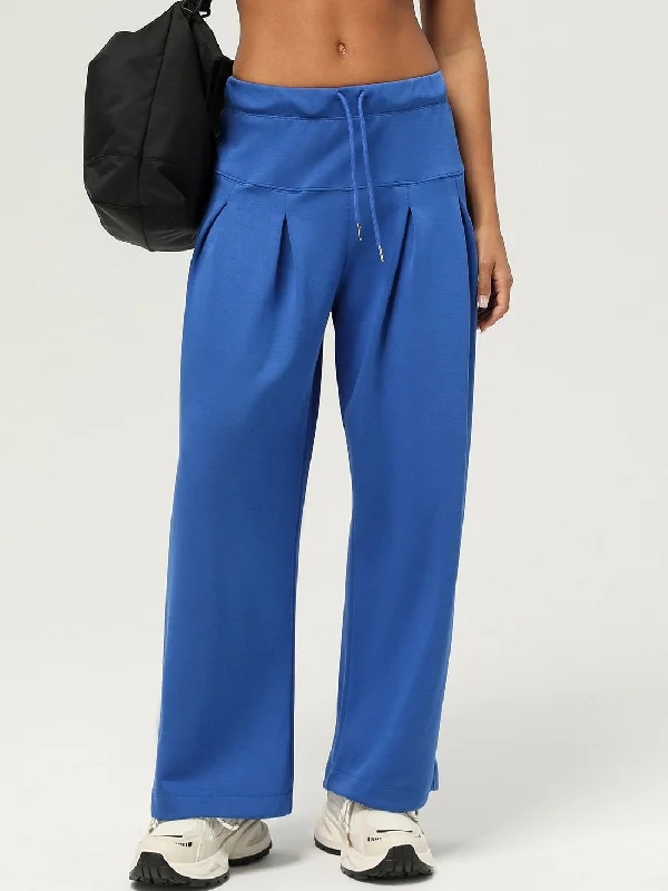 Super Savings ZASUWA Female High-waisted Drawstring Ribbed Leisure Sports Pants