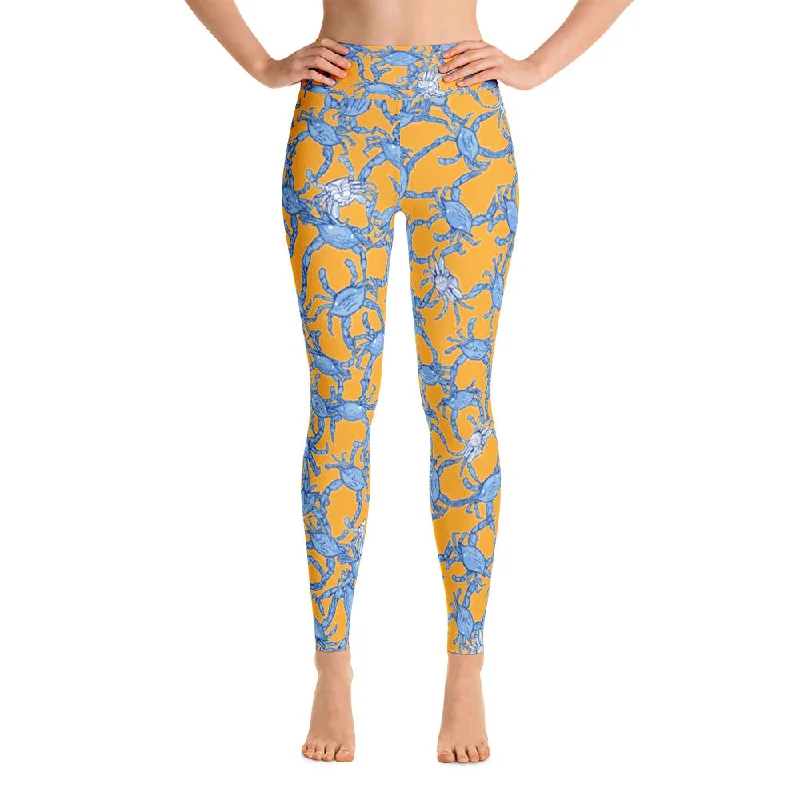 Shop and Save Bushel of Crabs Yoga Leggings in Orange