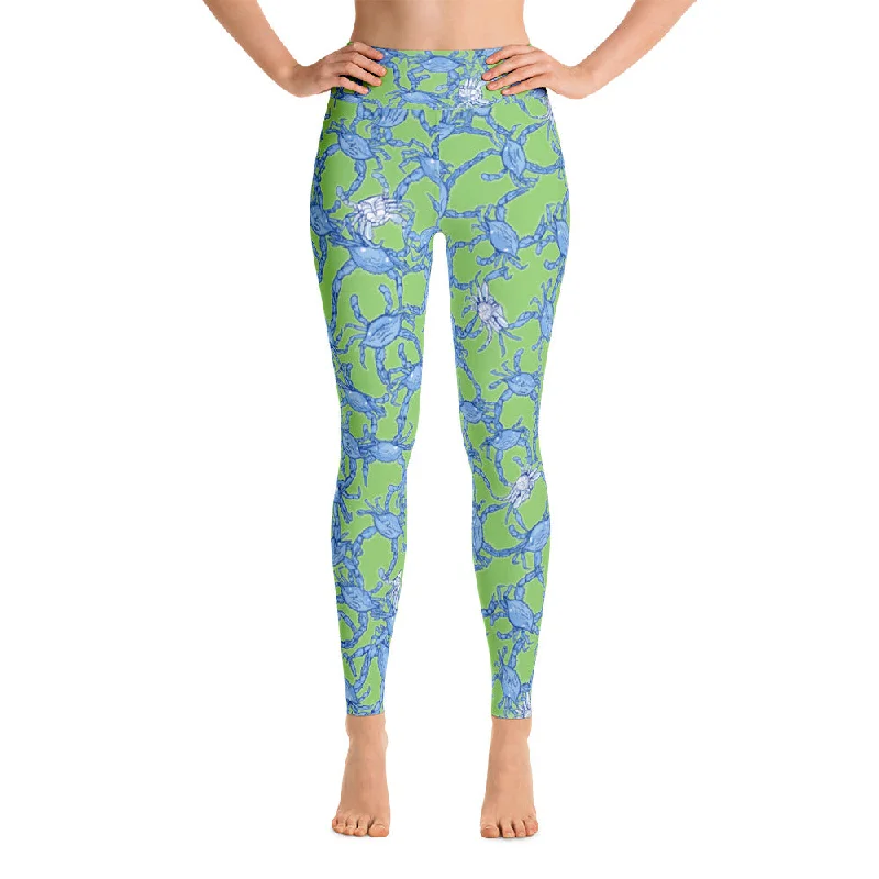 Special Price Bushel Of Mini Crabs Yoga Leggings in Green