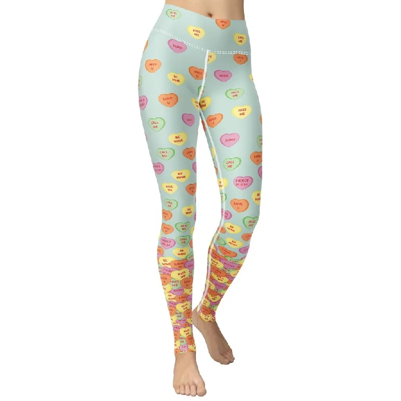 Steals and Deals Candy Hearts Yoga Leggings