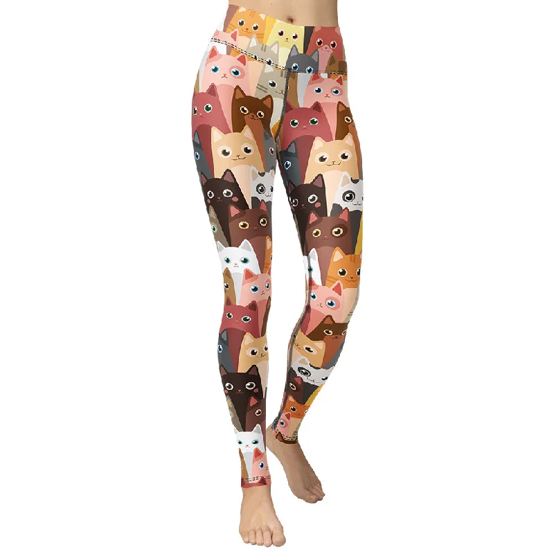 Buy Now Cartoon Cats Yoga Leggings
