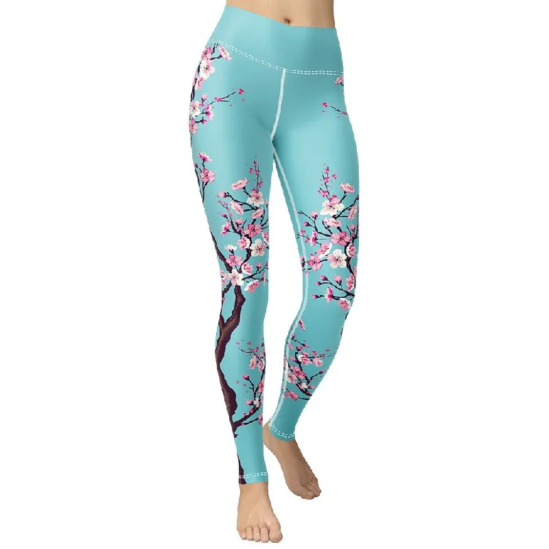 Overstock Sale Cherry Blossom Yoga Leggings