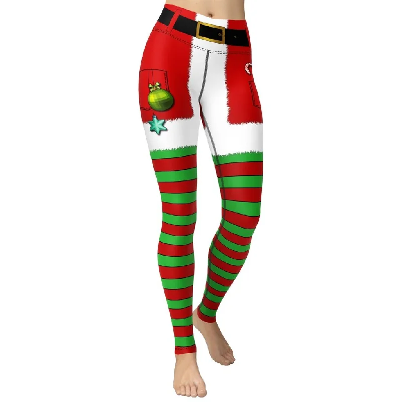 Limited Time Discount Christmas Stripes Yoga Leggings