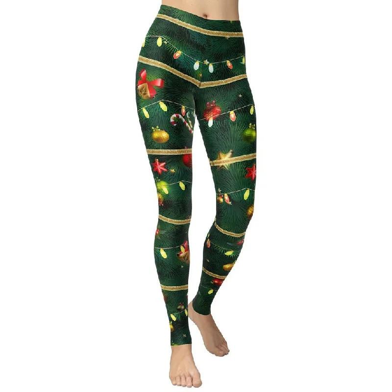 Instant Savings Christmas Tree Yoga Leggings