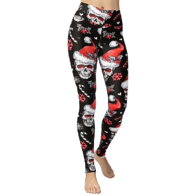 Savings Bonanza Christmassy Skulls Yoga Leggings