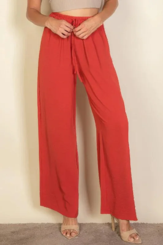 New Deals Drawstring Waist Wide Leg Minimalist Pants