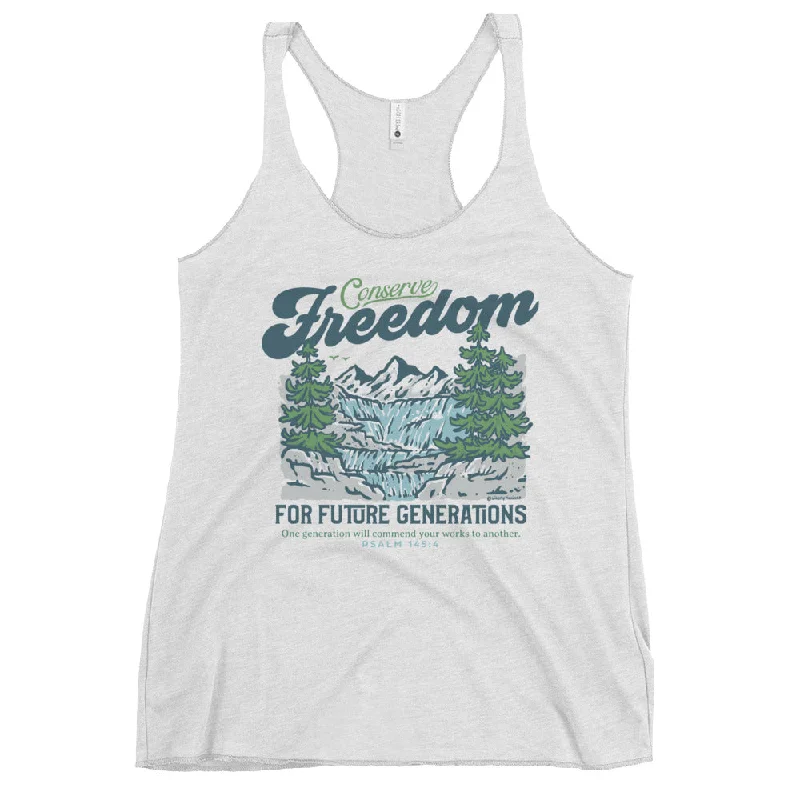 Online Only Conserve Freedom for Future Generations Women's Racerback Tank