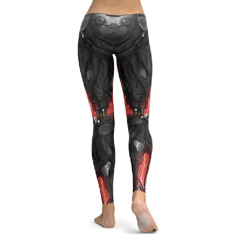 Big Savings Cool Robot Mid-Rise Yoga Pants