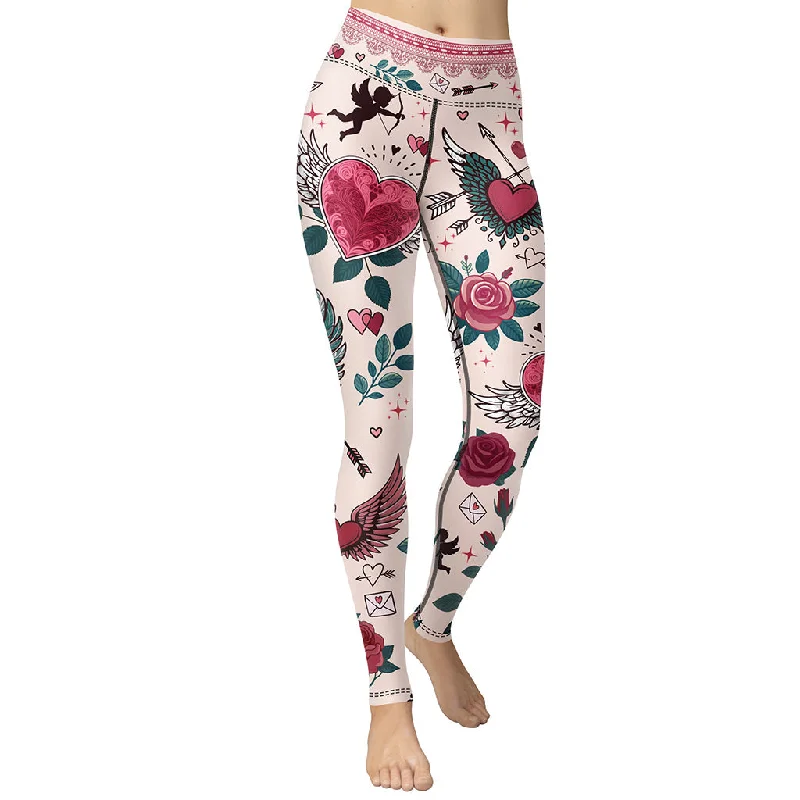 Deal Frenzy Cute Valentine Yoga Leggings