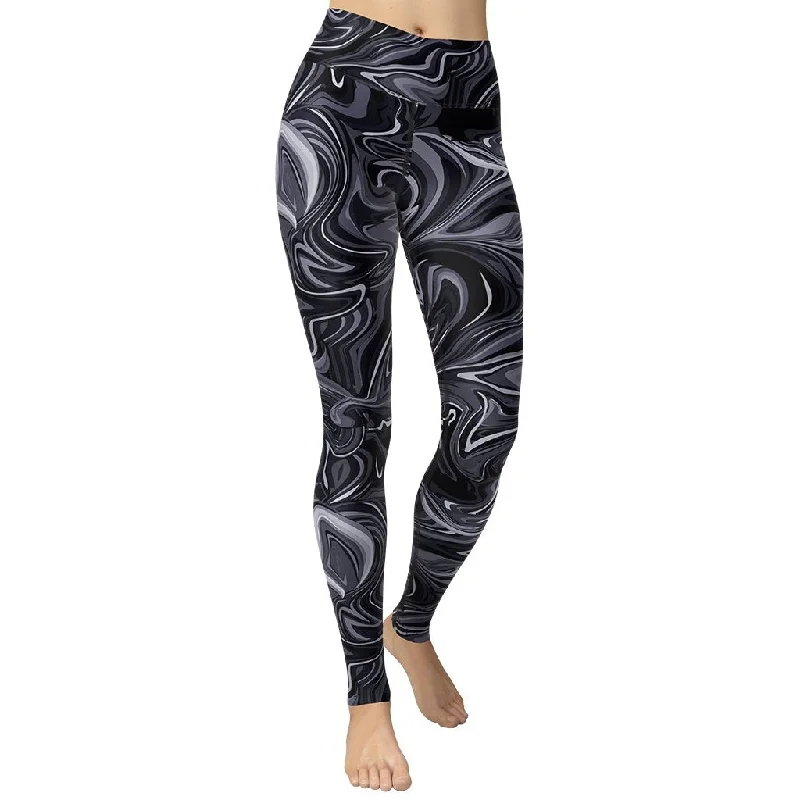 Super Bargain Dark Monochrome Marble Yoga Leggings
