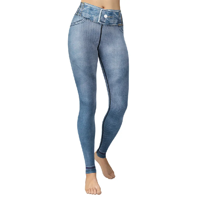 Stock Up and Save Denim Jeans Print Yoga Leggings