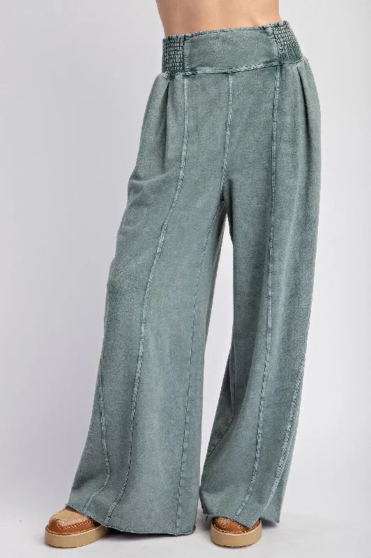Limited Availability Mineral washed terry knit pants