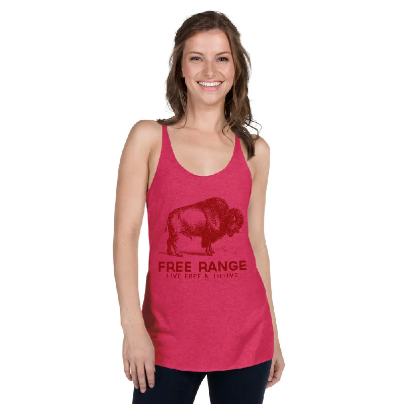 Discount Mania Free Range Live Free & Thrive Women's Racerback Tank