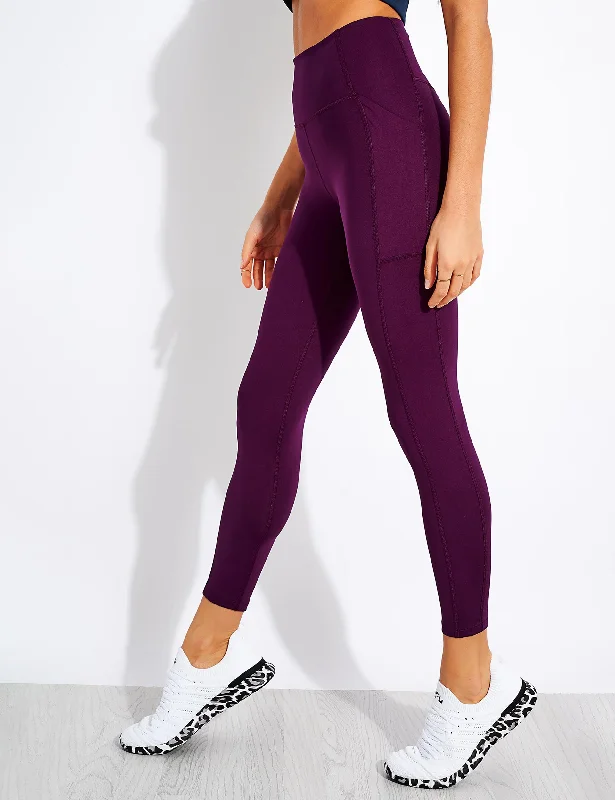 Take Advantage High Waisted 7/8 Pocket Legging - Plum