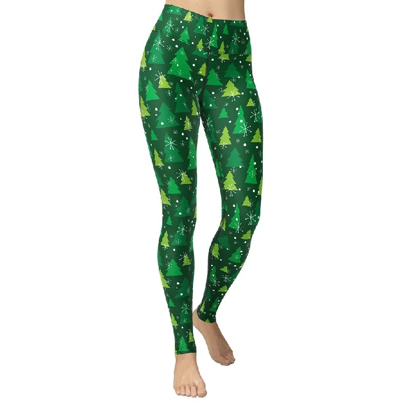 Anniversary Sale Green Forest Christmas Yoga Leggings