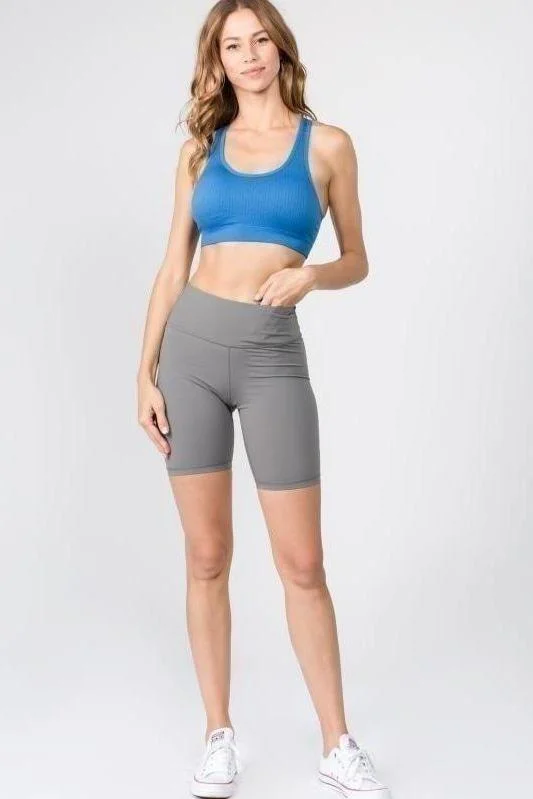 Amazing Deals Active High Rise Matte Bike Shorts w/ Hidden Waistband Pocket