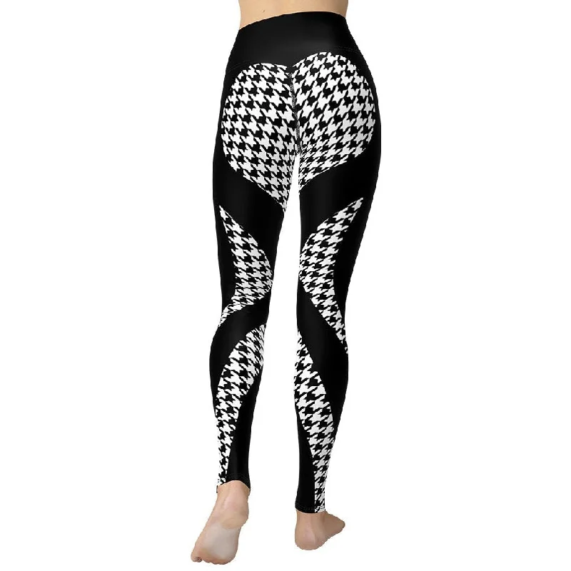 Price Rollback Houndstooth Heart Shaped Yoga Leggings
