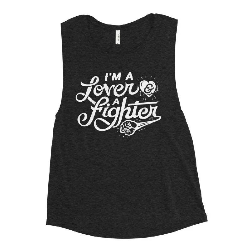 Price Reduction I'm a Lover and a Fighter Ladies’ Muscle Tank