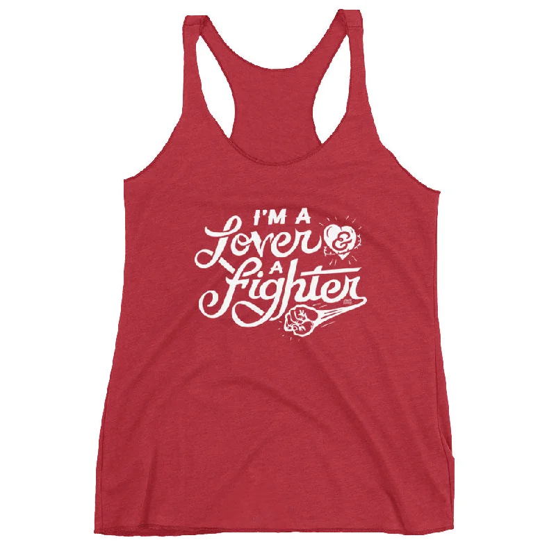 Year-End Clearance I'm a Lover And A Fighter Women's Tri-Blend Racerback Tank
