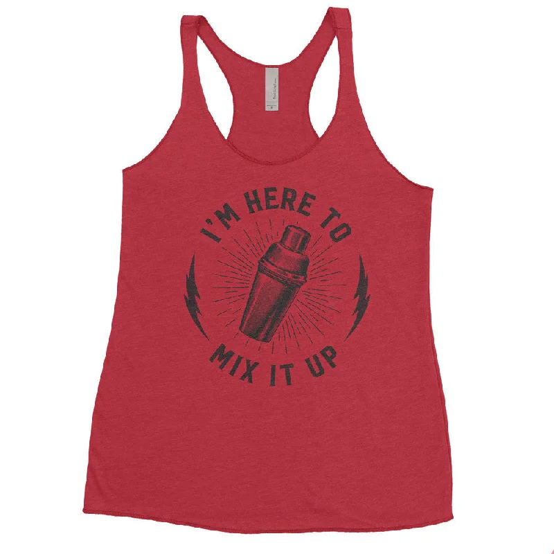 Best Bargains I'm Here To Mix Things Up Ladies Tri-Blend Racerback Tank Top