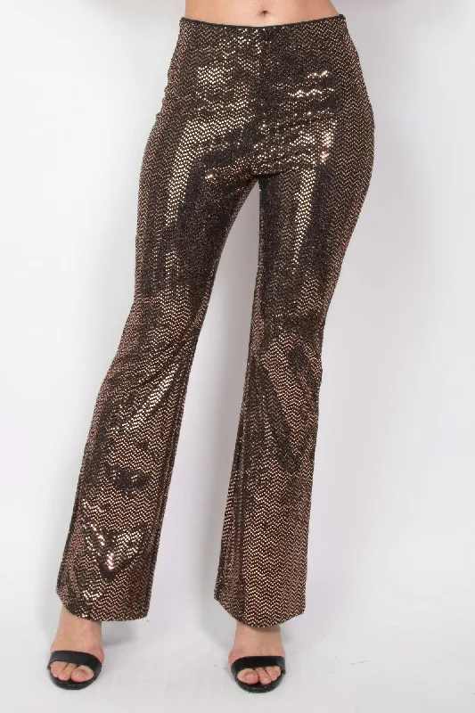 Discount Mania Sequined Fit & Flare Midrise Pants