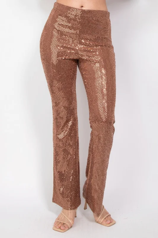Special Savings Sequined Fit & Flare Midrise Pants