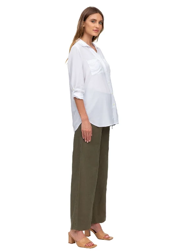 Act Now Joseph Linen Maternity Pants - Grape Leaf