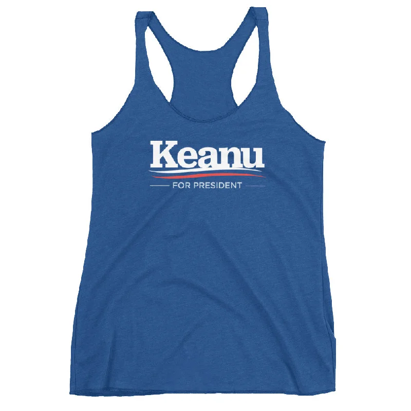 Bonus Savings Keanu for President Women's Racerback Tri-Blend Tank Top