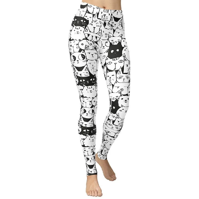 Today’s Deal Kitty Pattern Yoga Leggings