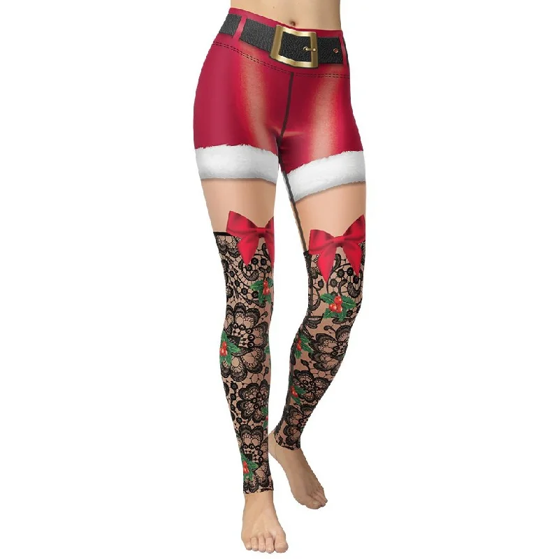 Today Only Lace Christmas Yoga Leggings