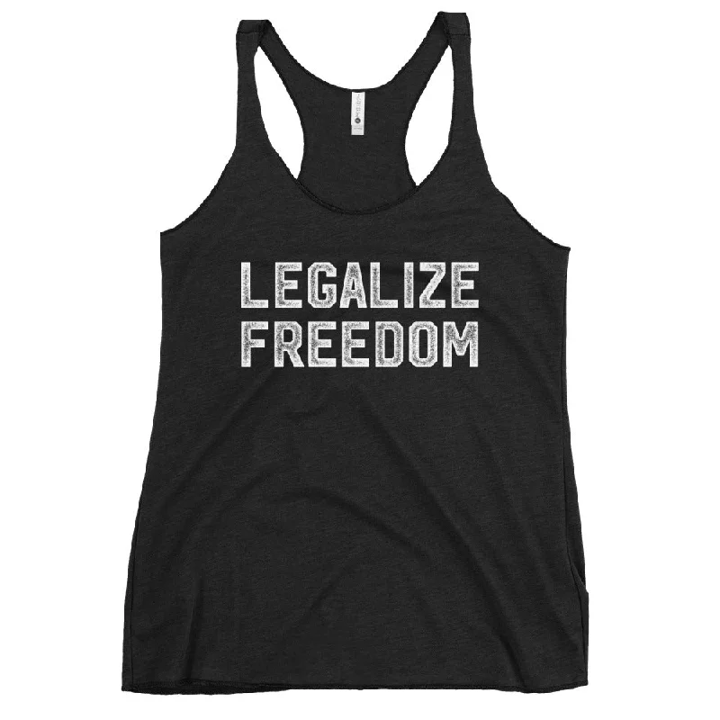Midnight Madness Legalize Freedom Ladies Racerback Triblend Tank Top