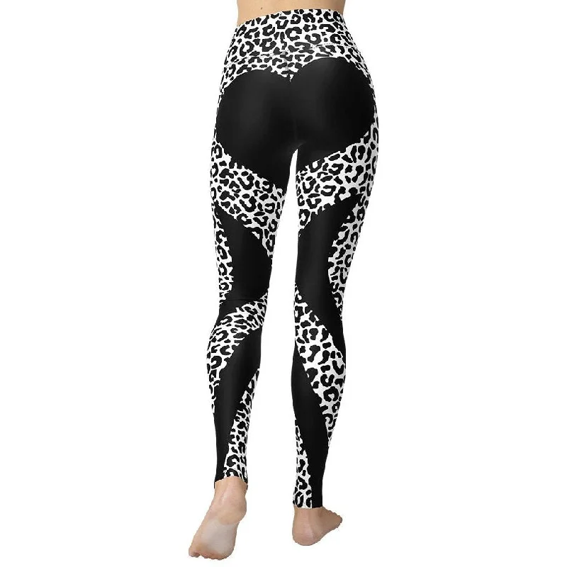 Price Smash Leopard Heart Shaped Yoga Leggings
