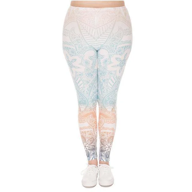 Crazy Savings Mandala Mint Printed High Waist Leggings