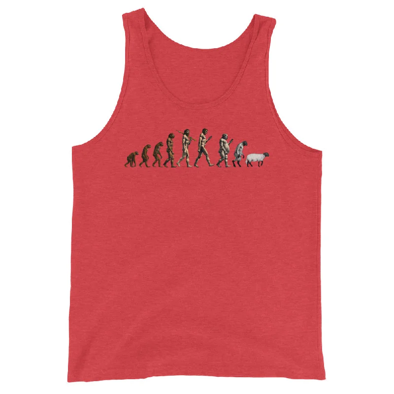 Deal Dash March of Devolution Sheeple Unisex Tank Top
