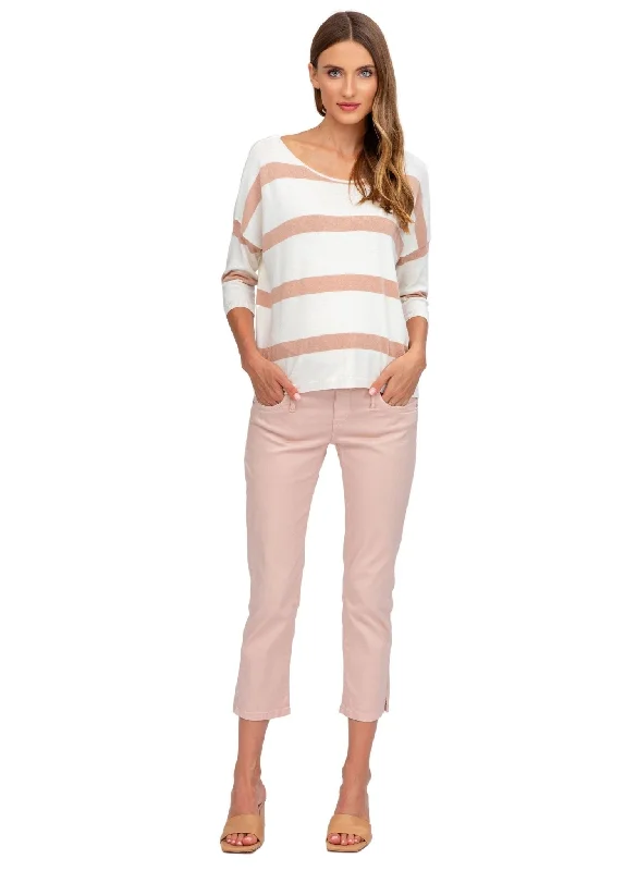 Final Sale Maternity Capri Pants in Stretch Cotton - Rose Smoke