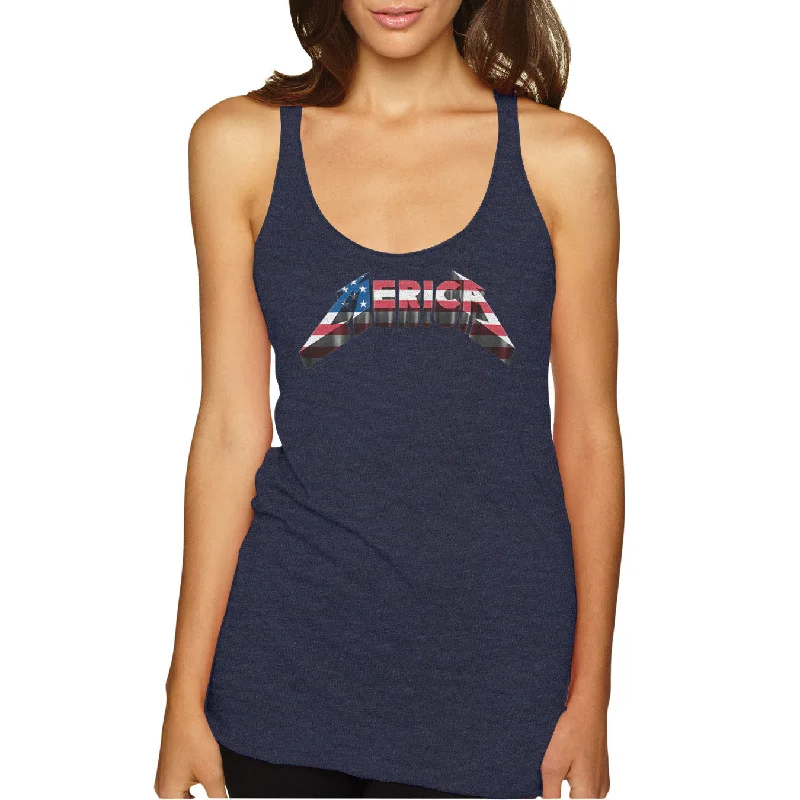 Flash Sale Merica Triblend Ladies Racerback Tank Top