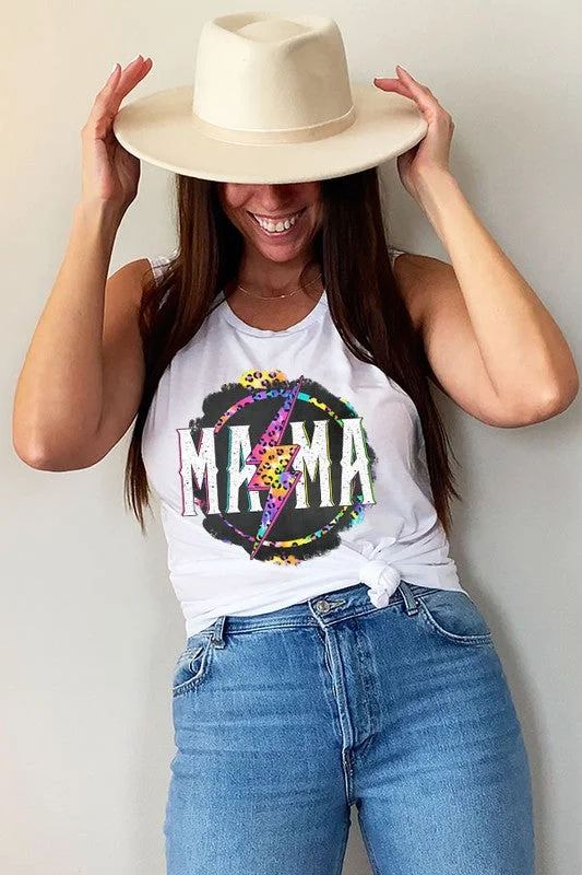 Anniversary Sale Mother's Day Mama Colored Leopard Bolt Tank Top