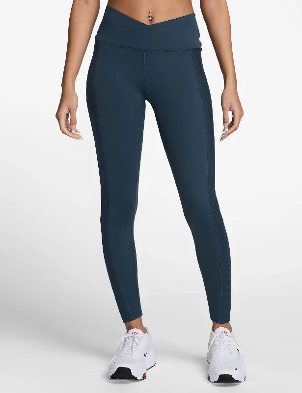 Hurry In One Wrap High Waisted 7/8 Leggings - Armory Navy/White