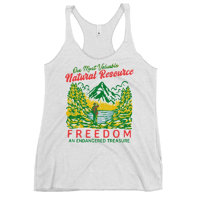 Major Savings Our Most Valuable Natural Resource Freedom Women's Racerback Tank