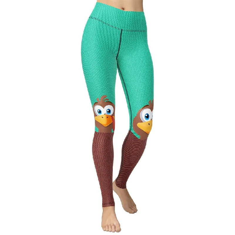 Exclusive Savings Peeking Turkey Yoga Leggings