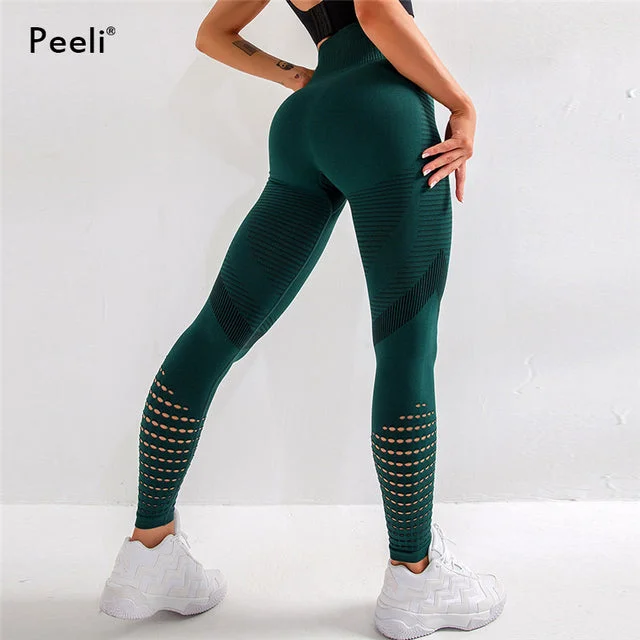 Discount Deals Peeli High Waist Seamless Leggings Yoga Pants Push Up Fitness Tight Workout Tummy Control Gym Leggings Athletic Pants Sportswear